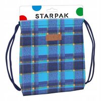 WOREK na BUTY na ramię NIEBIESKI w kratkę STARPAK worek SZKOLNY dla dzieci