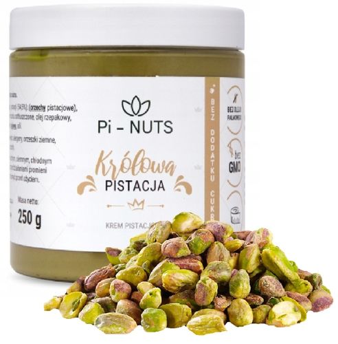 KREM PISTACJOWY BEZ DODATKU CUKRU "KRÓLOWA PISTACJA" PI-NUTS 250g na Arena.pl