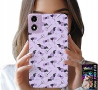 ETUI DO MOTOROLA MOTO E14 - MODNE WZORY WIDŁY SERCA KOKARDKI KOKARDA