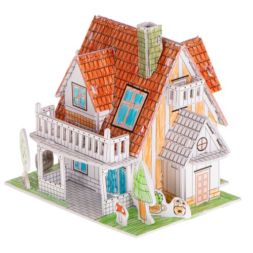 PUZZLE 3D KOLOROWANKA DOMEK 29 ELEMENTÓW na Arena.pl