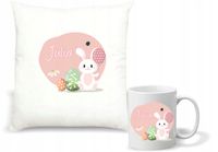 Zestaw Poduszka i Kubek PREZENT WIELKANOCNE wiosenne wzory + imię