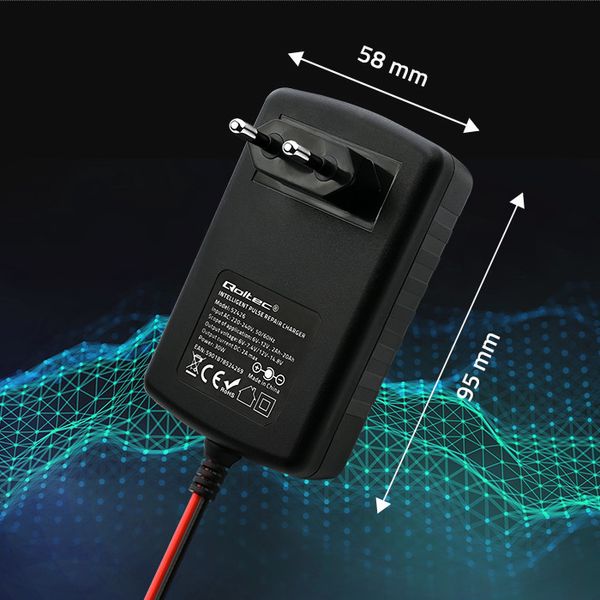 Qoltec Ładowarka AGM GEL STD 6/12V 2A LED Prostownik zdjęcie 8