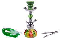 Wielokolorowa Fajka Wodna 26cm z Metalowym Korpusie i Szklanym Dzbanem