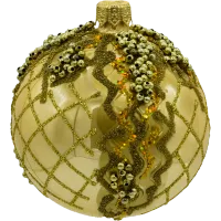 Bombka złota Vintage z bogatymi zdobieniami: 6 sztuk