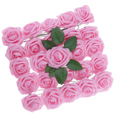 Bukiet różowych róż zestaw 25szt dekoracyjne sztuczne kwiaty róże