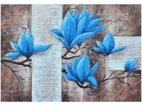 OBRAZ DRUK NIEBIESKI KWIAT MAGNOLII