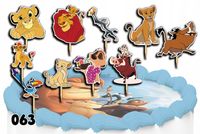 TOPPERY NA TORT OZDOBNE DEKORACJA ZESTAW - KRÓL LEW BAJKA 10szt.