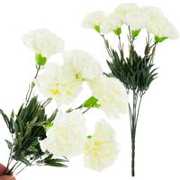 GOŹDZIKI BUKIET GOŹDZIKÓW GĘSTE GAŁĄZKI LIŚCIE ŁODYGI KWIATY JAK ŻYWE