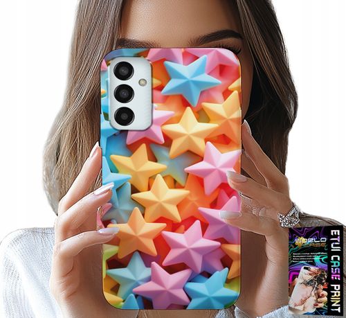 ETUI DO SAMSUNG GALAXY M23 - KOLOROWE GWIAZDKI GWIAZDA FUTERAŁ +FOLIA na Arena.pl