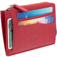 MAŁY PORTFEL Damski SKÓRZANY Karty Kredtyowe OCHRONA RFID na Zamek | KORUMA