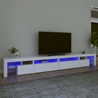 Szafka pod TV z oświetleniem LED, biała, 290x36,5x40 cm