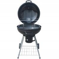 GRILL OGRODOWY WĘGLOWY LANDGRAF + TERMOMETR + POPIELNIK +PÓŁKI