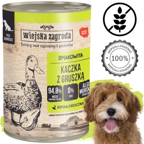 mokra karma dla psa kaczka z gruszką 400g wiejska zagroda hipoalergiczna na Arena.pl