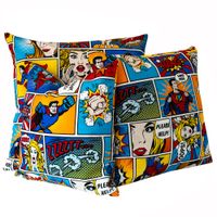 Poszewka50x50 cm Komiks Superman kolorowa młodzieżowa niebieska czerwona