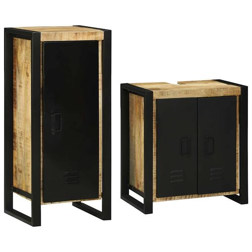 Zestaw mebli łazienkowych 2 pcs Brązowy Drewno z mango na Arena.pl