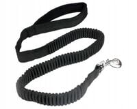 Smycz z amortyzatorem, rozciągliwa BUNGEE 120cm-200cm / 2,5cm czarna