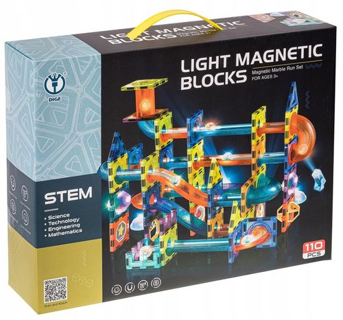 KLOCKI MAGNETYCZNE ŚWIĘCĄCE TOR KULKOWY KLOCKI KONSTRUKCYJNE KULODROM 110EL na Arena.pl