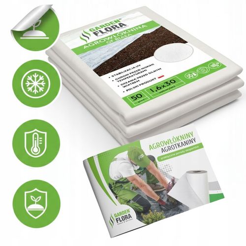AGROWŁÓKNINA BIAŁA GF 1,6x30m 50g Jesienno/ZIMOWA OKRYCIOWA OTULINA na Arena.pl