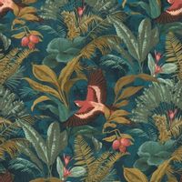 TAPETA LIŚCIE PTAKI KWIATY WINYLOWA NA FLIZELINIE