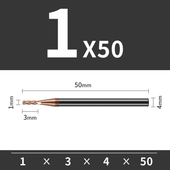 Frez TiSiN 4 ostrza Z-4 do stali nierdzewnej do 55HRC Rozmiar: Ø1x3x4Dx50L