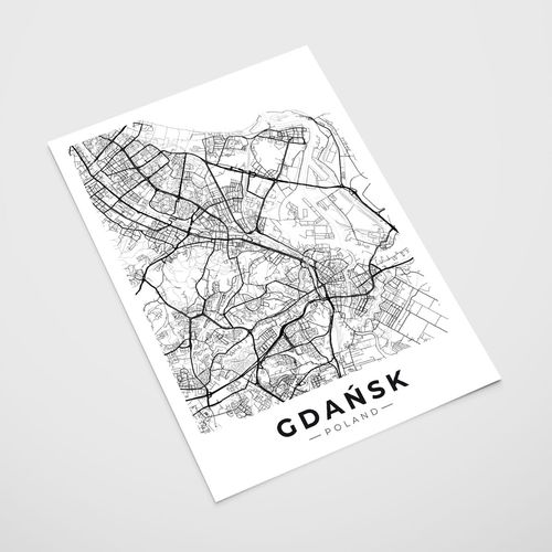Plakat mapa miasta Gdańsk 40x50 cm na Arena.pl