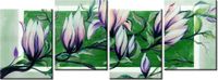 45CM 120 OBRAZ 4 ELEM SŁODYCZ MAGNOLII ZIELENI ŚCIENNY