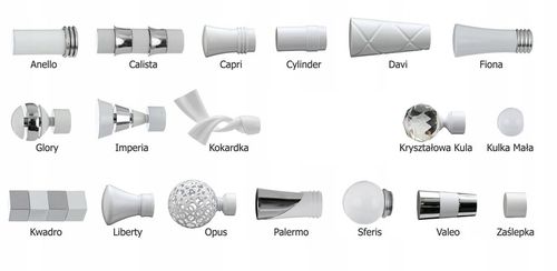 KARNISZ pojedynczy 19mm / 200 cm LUXURY CICHE KÓŁKA wzory 6 KOLORÓW wybór na Arena.pl