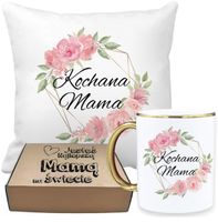 ZESTAW PREZENTOWY PODUSZKA I PIĘKNY KUBEK DLA MAMY DZIEŃ MATKI URODZINY