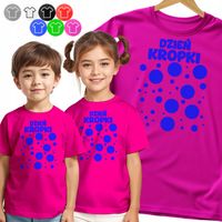 KOSZULKA DZIECIĘCA TSHIRT - NA DZIEŃ KROPKI NIEBIESKIA KROPKA - 134 M
