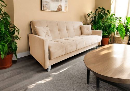 Wersalka Skandynawska Leoni Z Funkcją Spania Beżowa na Arena.pl