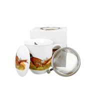 KUBEK Z ZAPARZACZEM POKRYWKĄ DO ZIÓŁ DUO BAŻANT NA PREZENT 400 ML