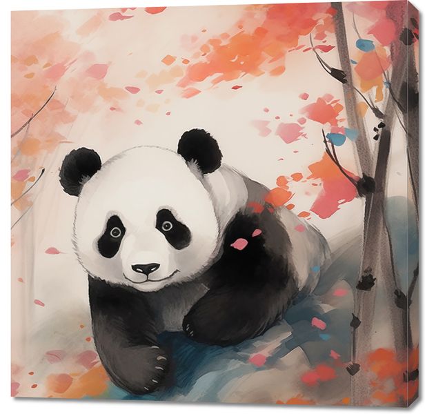 Obraz 100x100cm Panda wśród Klonów zdjęcie 1