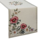 Bieżnik z gobeliny szenilowej z kwiatami 45X140 naturalny