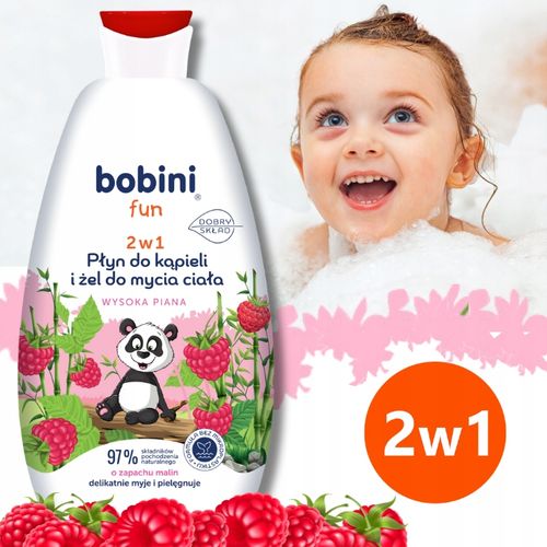 BOBINI Fun Płyn do Kąpieli Żel do Mycia dla Dzieci 2w1 Maxi Piana MIX 4x500 na Arena.pl