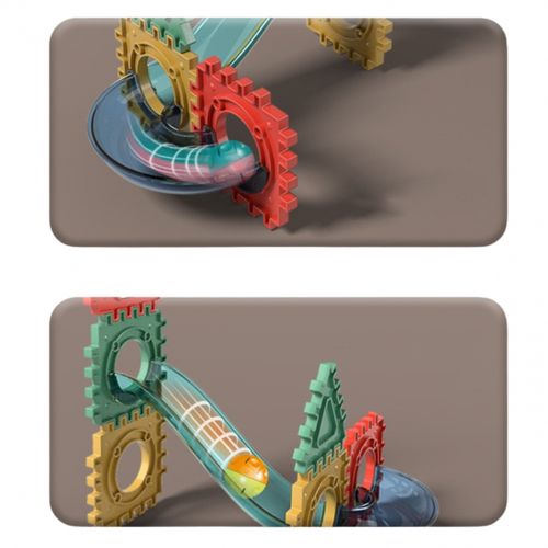 WOOPIE Klocki Konstrukcyjne 3D Zestaw Edukacyjny Tor Kulkowy Kulodrom Wafle 228el. na Arena.pl