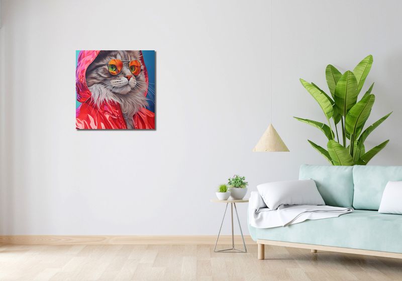 Obraz 60x60cm Kot w Stylu zdjęcie 2