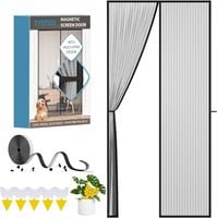 Magnetyczna Moskitiera na Drzwi 90x200 Czarna Siatka z Magnesem na Rzep
