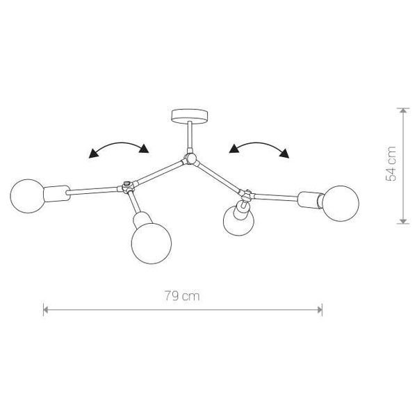 LAMPA wisząca TWIG 9140 Nowodvorski metalowa OPRAWA industrialny ZWIS molekuły wysięgniki na żarówki czarna zdjęcie 3