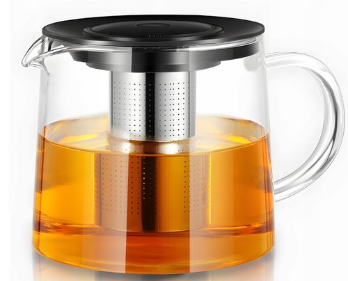 SZKLANY DZBANEK ZAPARZACZ DO HERBATY ZIÓŁ STALOWE SITKO 1,5L na Arena.pl