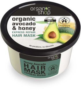 Organic shop - Maska do włosów ekspresowo regenerująca. Miodowe awokado - 250 ml