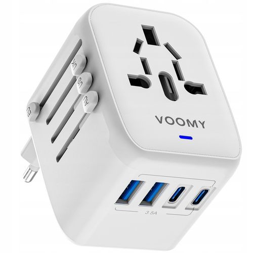 Adapter Podróżny VOOMY Z Ponad 170 Narodów - 2 Usb A 2 Usbc Biały na Arena.pl