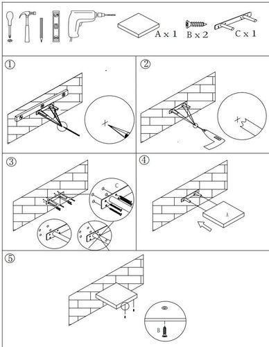 Półka ścienna samowisząca 23cm czarna na Arena.pl