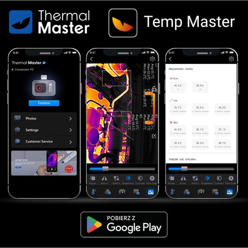 Kamera Termowizyjna HD InfiRay P2 Thermal Master Miniaturowa USB C + Etui na Arena.pl