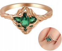 ZŁOTY PIERŚCIONEK DAMSKI PIERŚCIONEK SREBRO PRÓBA 925 POKRYTY ZŁOTEM