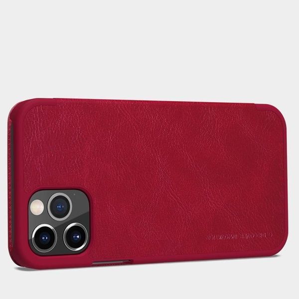 Nillkin Qin Leather Case - Etui Apple iPhone 12 Pro Max (Red) zdjęcie 4