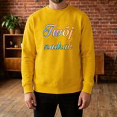 Bluza crewneck żółta z Twoim nadrukiem XL