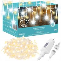 SOPLE 500LED LAMPKI ZEWNĘTRZNE 24 m FLASH KURTYNA GIRLANDA ŚWIETLNA TIMER