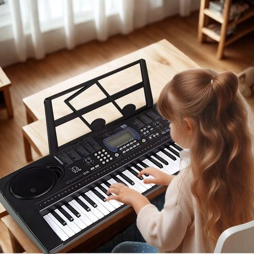 KEYBOARD ORGANY PIANINO DLA DZIECI DO NAUKI 61KL USB FM Bluetooth+ MIKROFON na Arena.pl