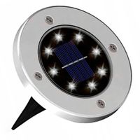LAMPA LAMPKI SOLARNE GRUNTOWE DISK LIGHT 8 LED