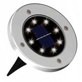 LAMPA LAMPKI SOLARNE GRUNTOWE DISK LIGHT 8 LED